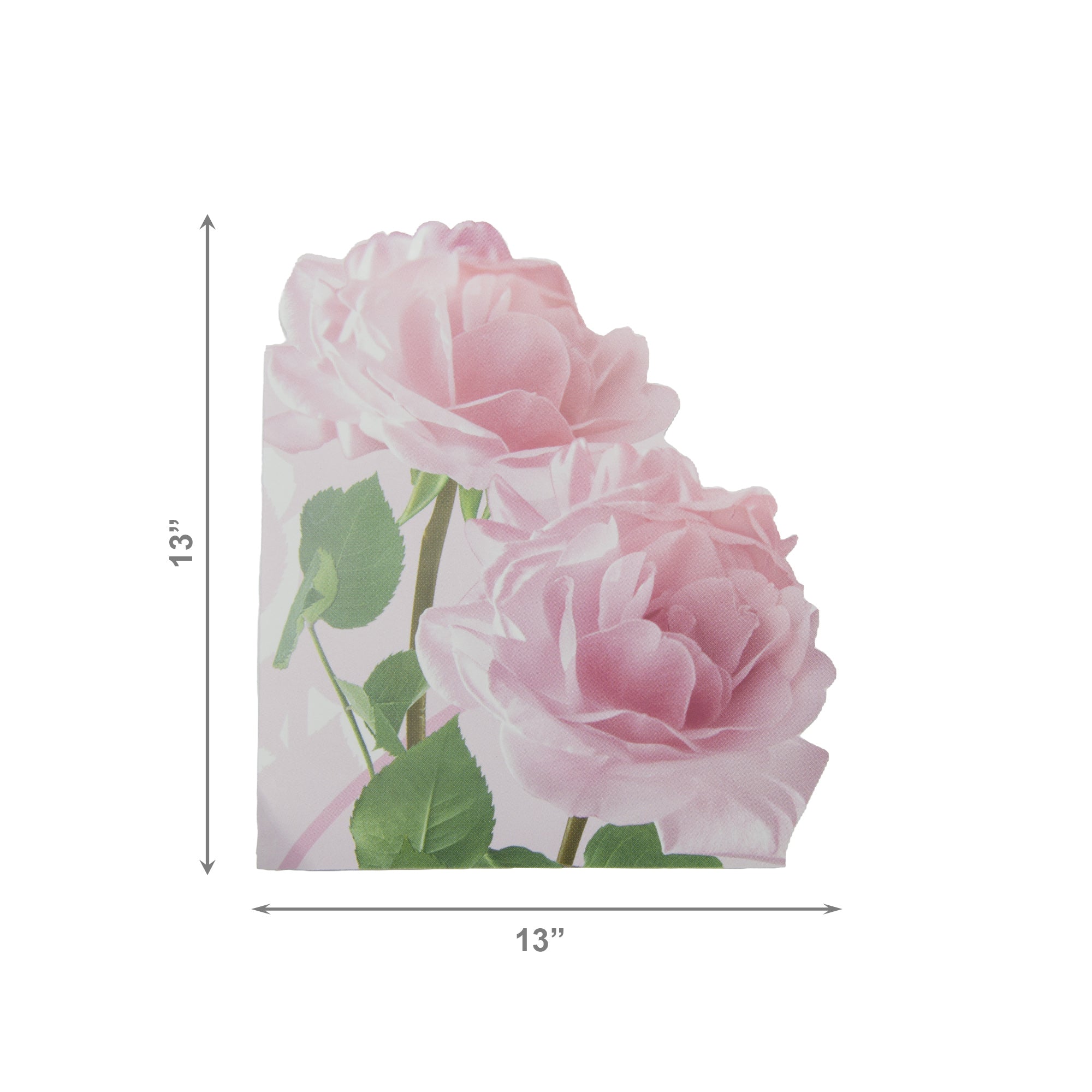 12-Pack 3-Ply Pink Rose Shaped Napkins - Set of 6