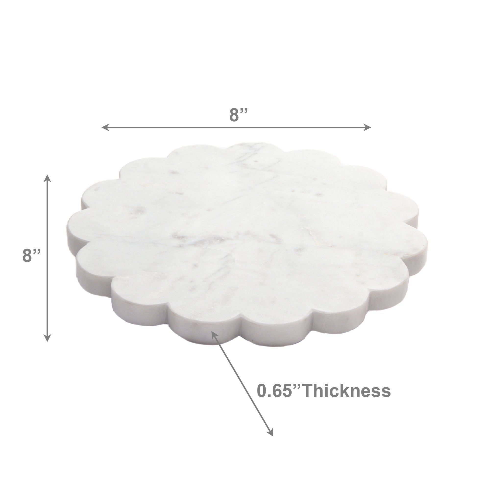 8-Inch Marble Scallop-Edge Serving Board