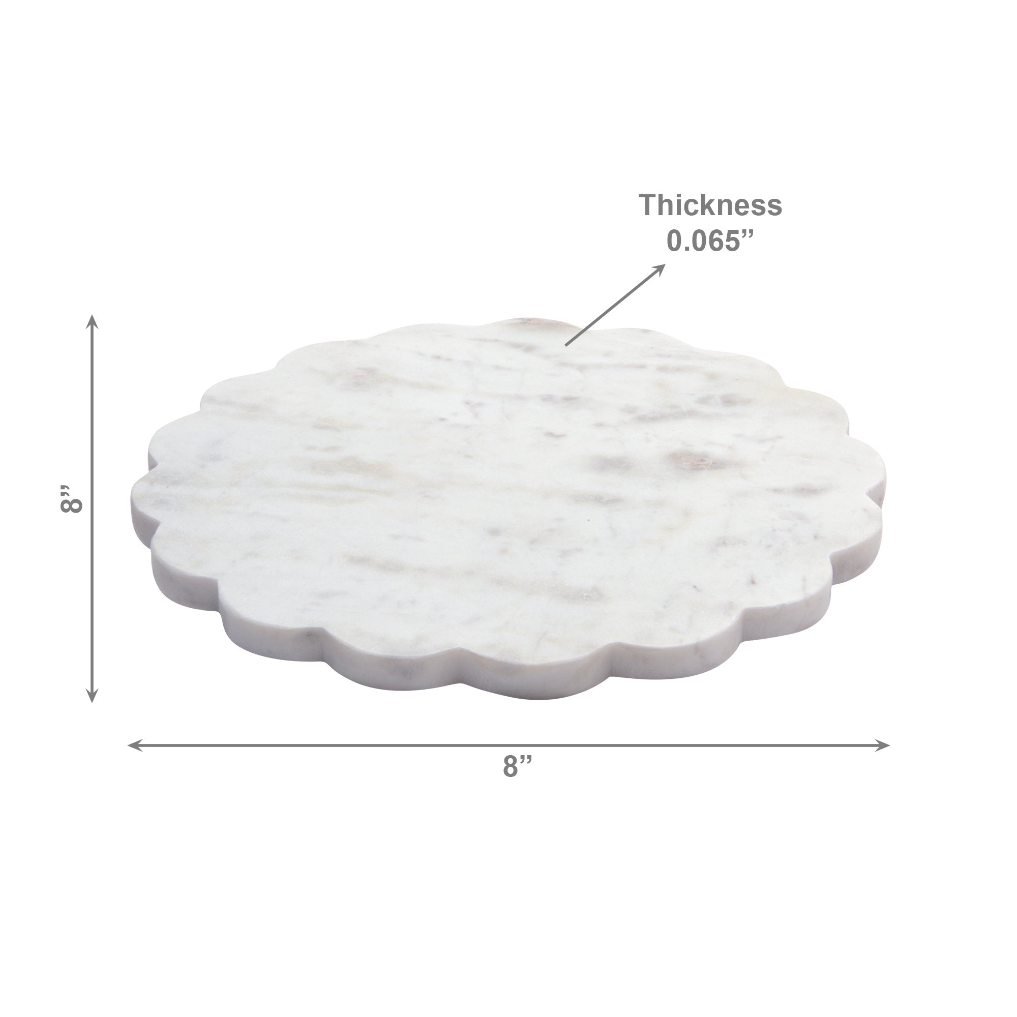 10-Inch Marble Scallop-Edge Serving Board