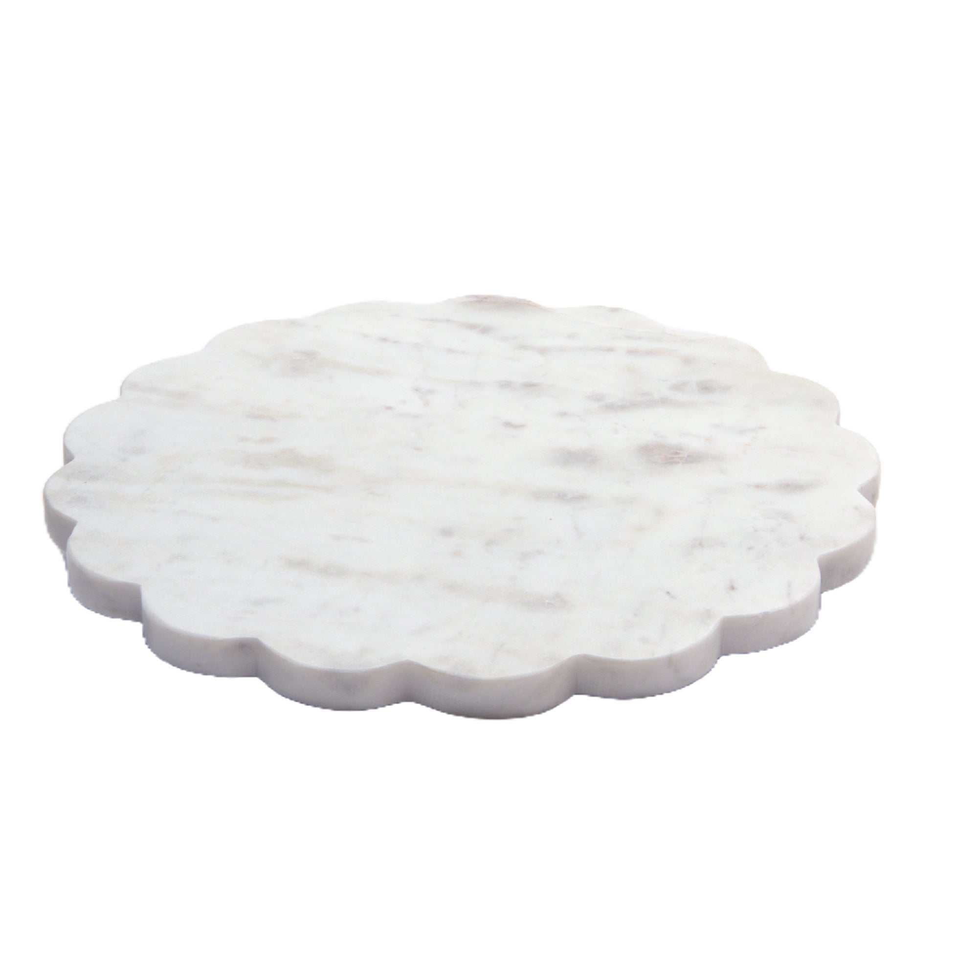 10-Inch Marble Scallop-Edge Serving Board
