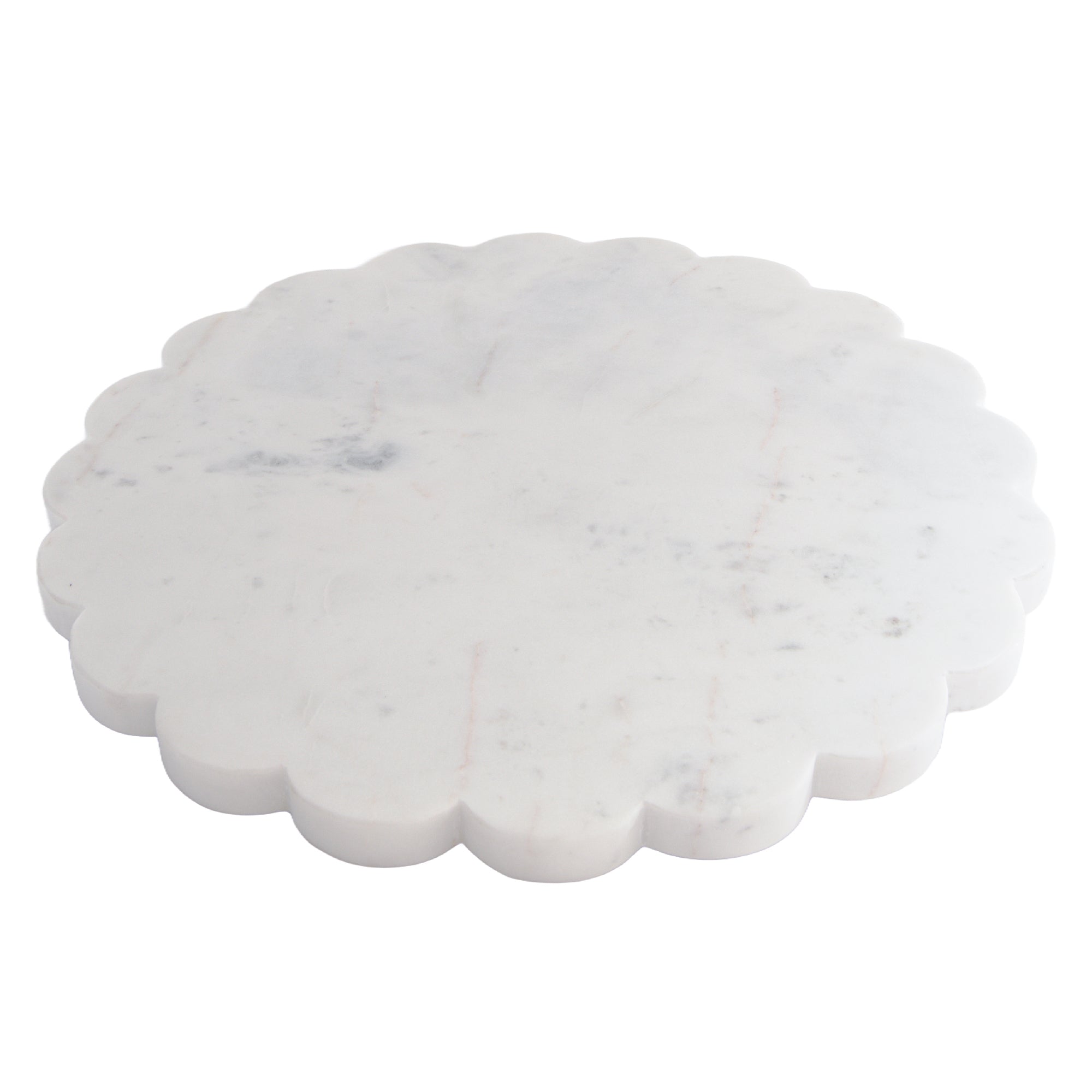 12-Inch Marble Scallop-Edge Serving Board