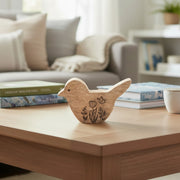 Small Handcrafted Mango Wood Bird Figurine for Tabletop Décor - Set of 2