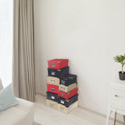 Textured Rectangle Nesting Storage Boxes with Lids Set of 10 Decorative Gift Organizer