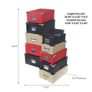 Rectangle Nesting Boxes Top Lid Textured Set Of 10