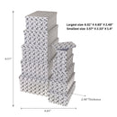 Rectangle Nesting Boxes Top Lid Nautical Set Of 10