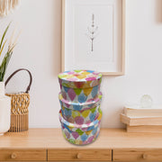Balloons Round Nesting Storage Boxes with Lids Set of 3 Decorative Gift Packaging Organizer