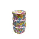Round Nesting Boxes Top Lid Balloons Set Of 3