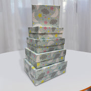 Night Sky Rectangle Nesting Storage Boxes with Lids Set of 5 Decorative Gift Packaging Organizer