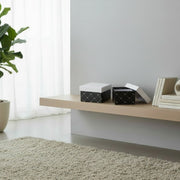 Set of 2 Square Nesting Storage Boxes Featuring White and Black Diamond Design - Set of 6
