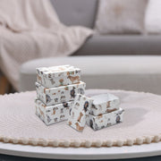 Set of 5 Rectangular Nesting Storage Boxes with Dog Collage Artwork