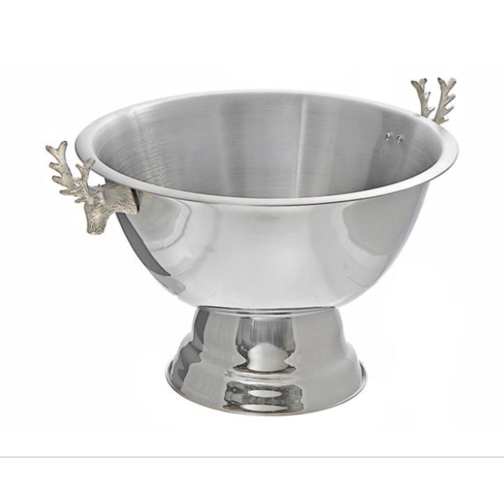 Stainless Steel Wine Tub with Reindeer 13.38" – Christmas Party Décor