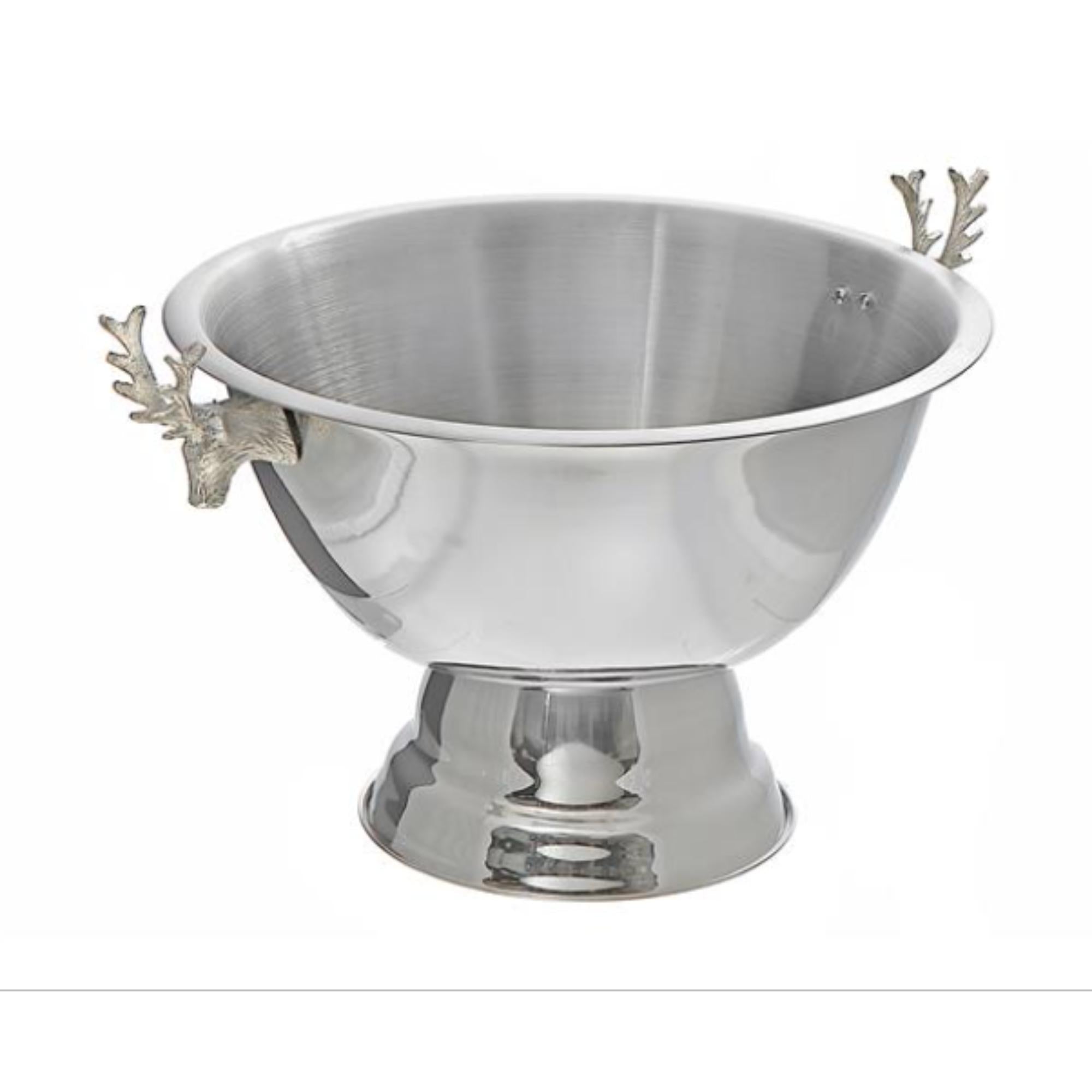Stainless Steel Wine Tub with Reindeer 13.38" – Christmas Party Décor