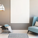 Handwoven Diamond Rug  20" X 32"  Grey