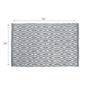 Handwoven Diamond Rug  20" X 32"  Grey