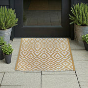 Handwoven Diamond Rug 30 x 48, Boho Area Rug, Cotton Floor Mat, Home Decor Accent