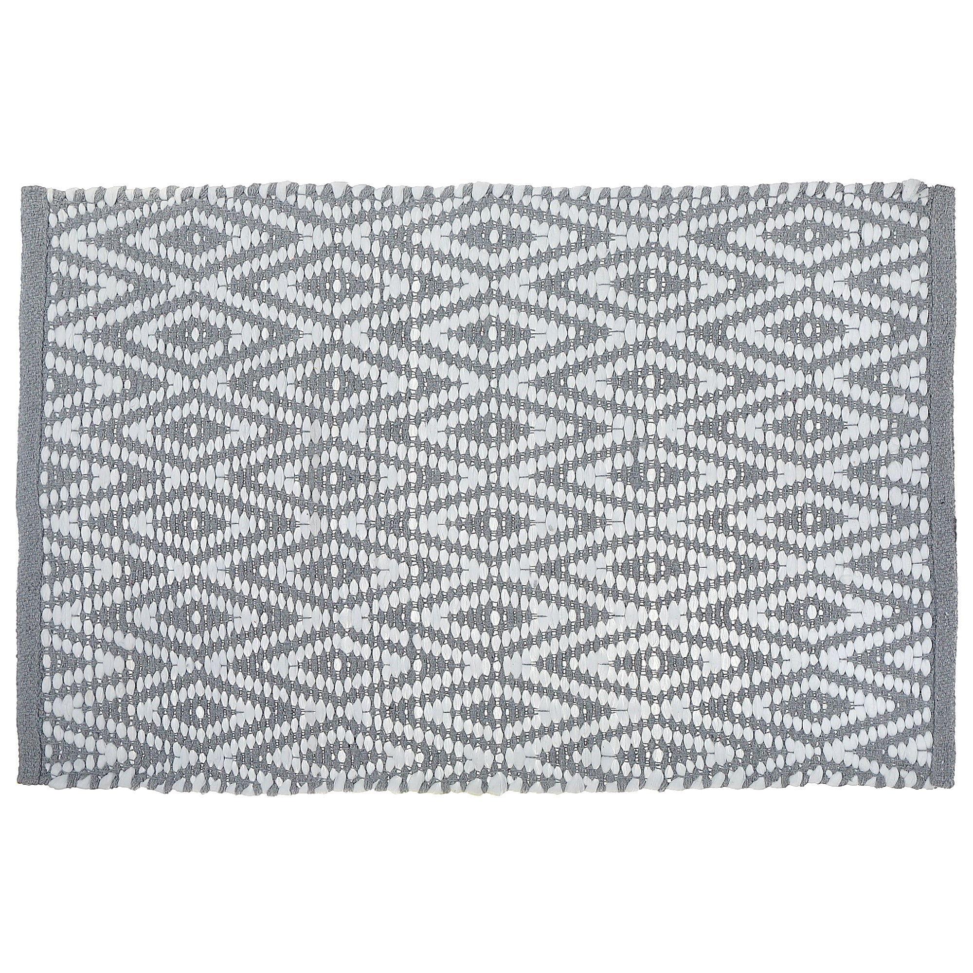 Grey Handwoven Diamond Rug 30"x48" – Decorative Area Rug, Modern Floor Mat