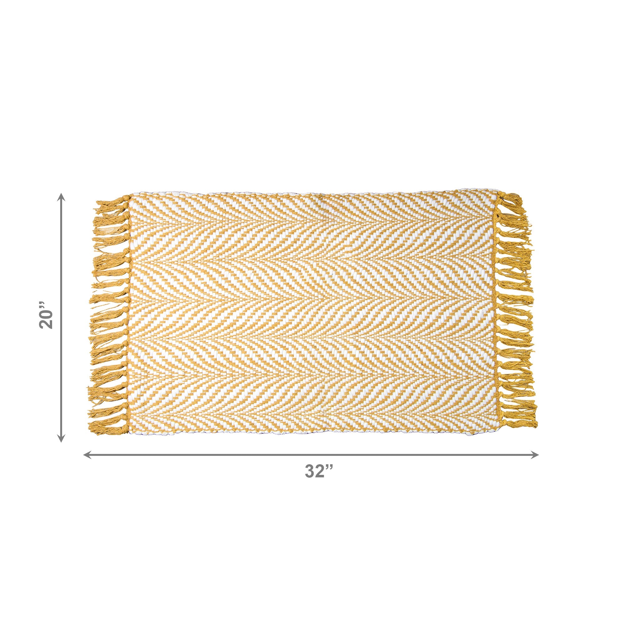 Gold-Toned Handwoven Fern Pattern Accent Rug, 20" x 32" - Set of 2