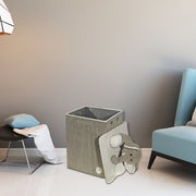 Foldable Fabric Hamper with Lid Plush Elephant Design, Collapsible Laundry Basket, Kids Storage Bin