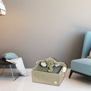 Rectangle Fabric Hamper with Plush Elephant, Nursery Laundry Basket, Storage Organizer, Set of 2