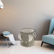 Round Fabric Hamper with Elephant Trunk Design, Kids Laundry Basket, Toy Storage Organizer, Set of 4