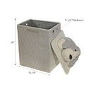 Rectangle Foldable Fabric Hamper & Lid Grey Plush Dog