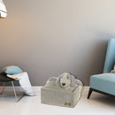 Rectangle Fabric Hamper With Light Grey Plush Dog Set Of 2