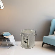 Round Fabric Hamper with Dog Head Design, Kids Laundry Basket, Toy Storage Bin, Set of 4