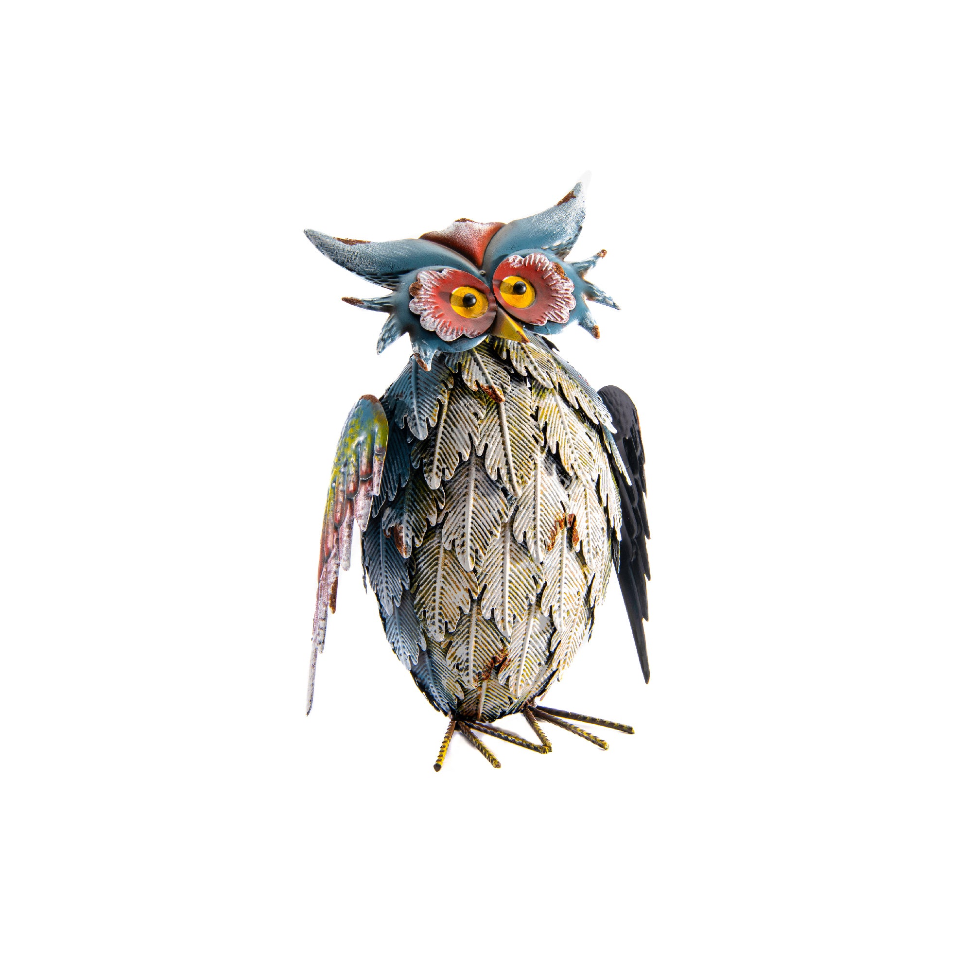 Detailed Metal Owl Figurine for Indoor or Outdoor Décor