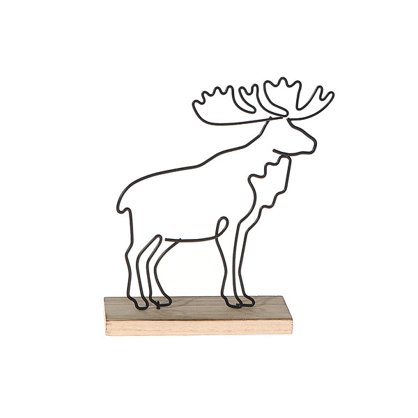 Metal Moose Stand Decor 7.09"