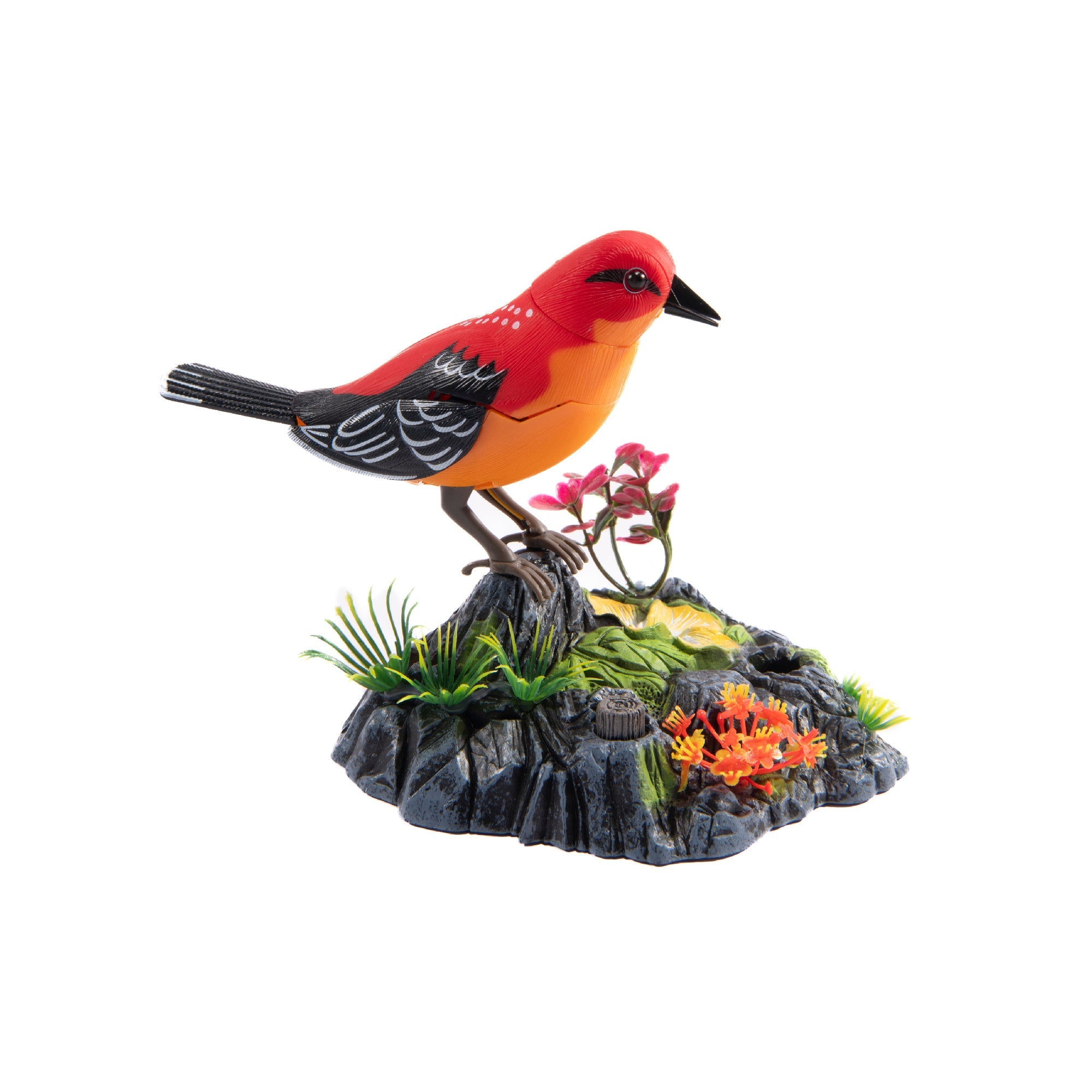 Voice-Activated Cardinal Induction Bird Décor with Interactive Features