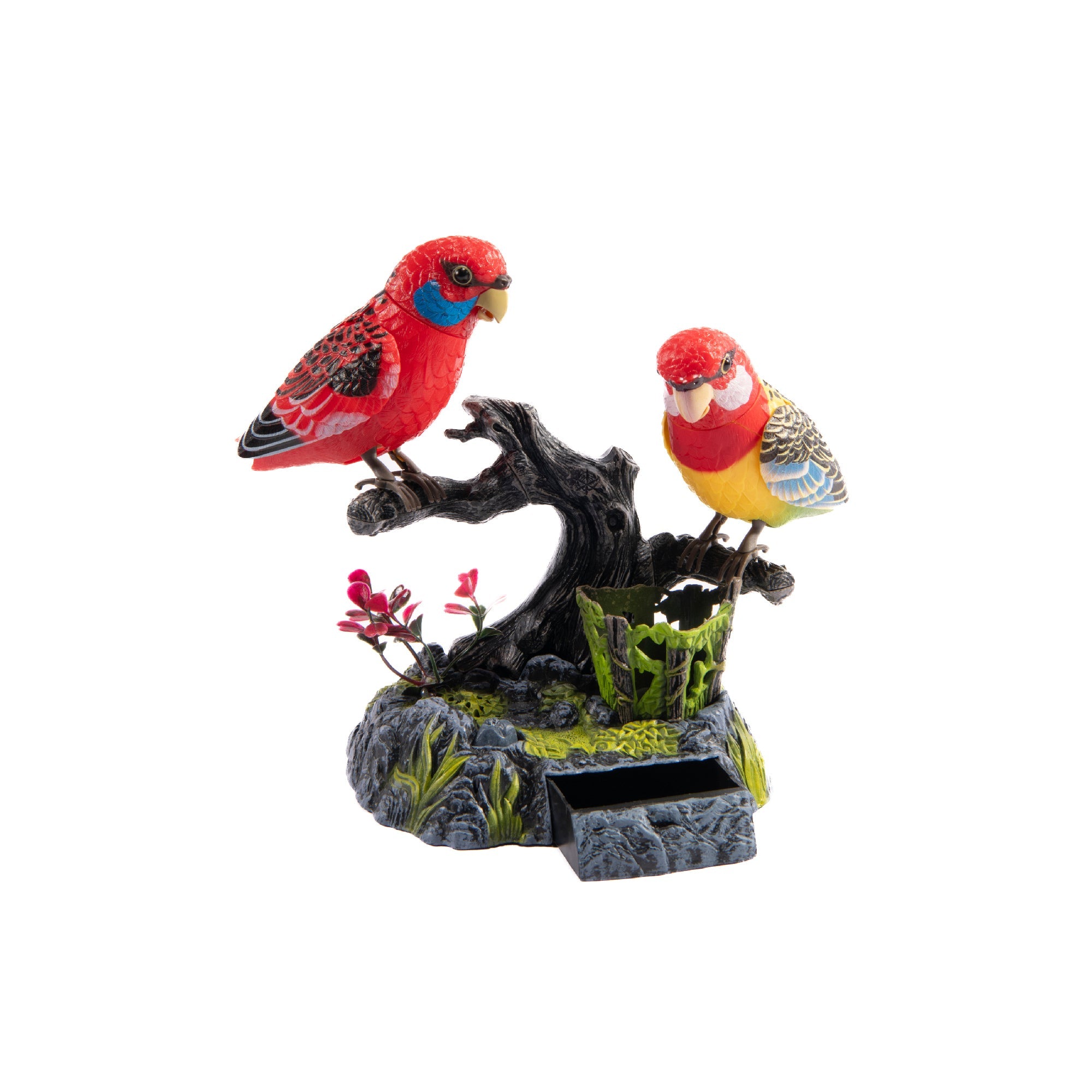 Voice-Activated Red Parrots Induction Bird Decorative Accent