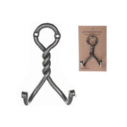 Double Twist Iron Wall Hook Antique Nickel Finish - Set of 4 Decorative Wall Hooks