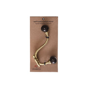 Iron Twist Wall Hook With Ceramic Black Knob Gold Finish - Set of 4