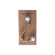 Iron Twist Wall Hook With Ceramic Ivory Knob Gold Finish - Set of 4