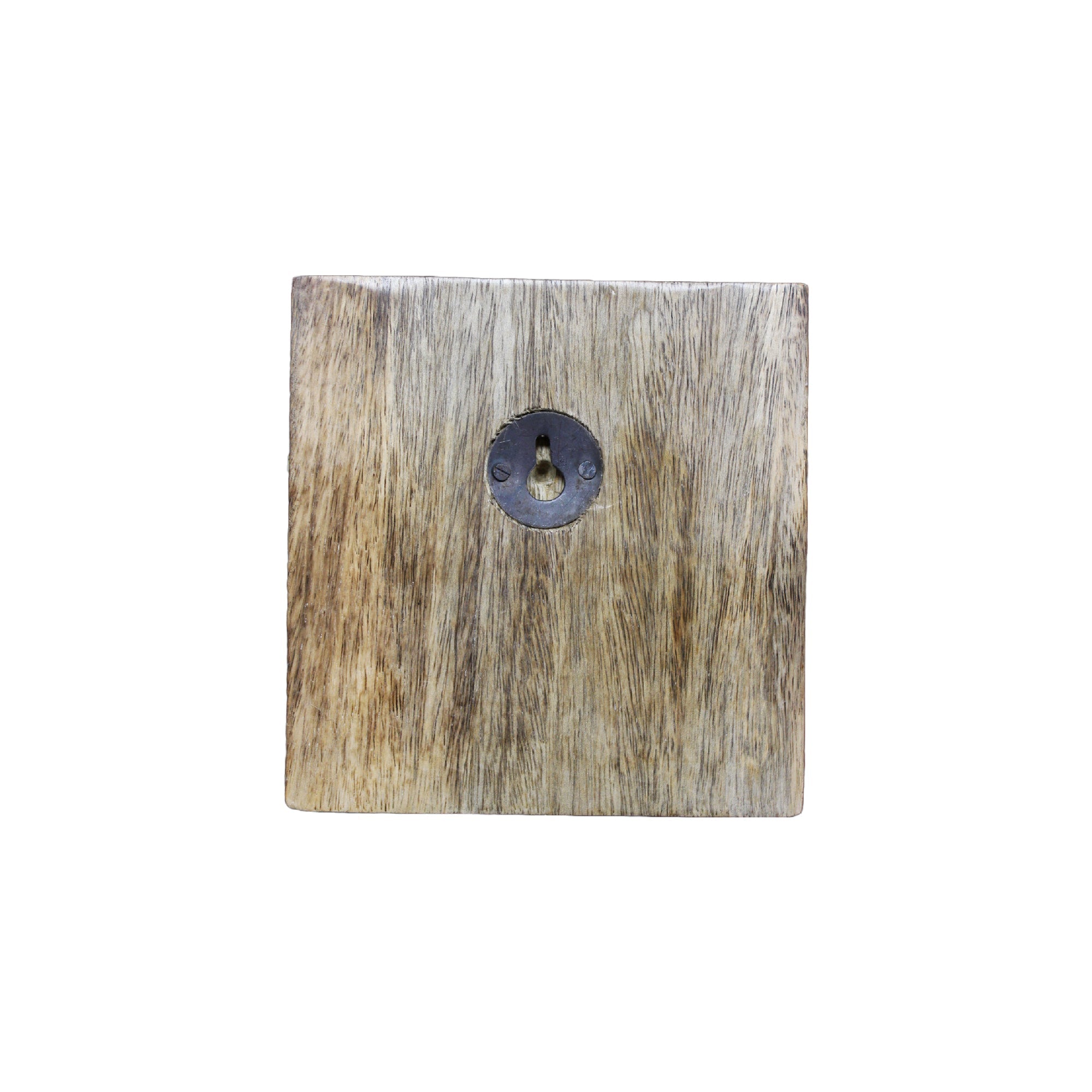 Triple Gun Metal Iron Wall Hooks On Wooden Base Coat and Hat Rack