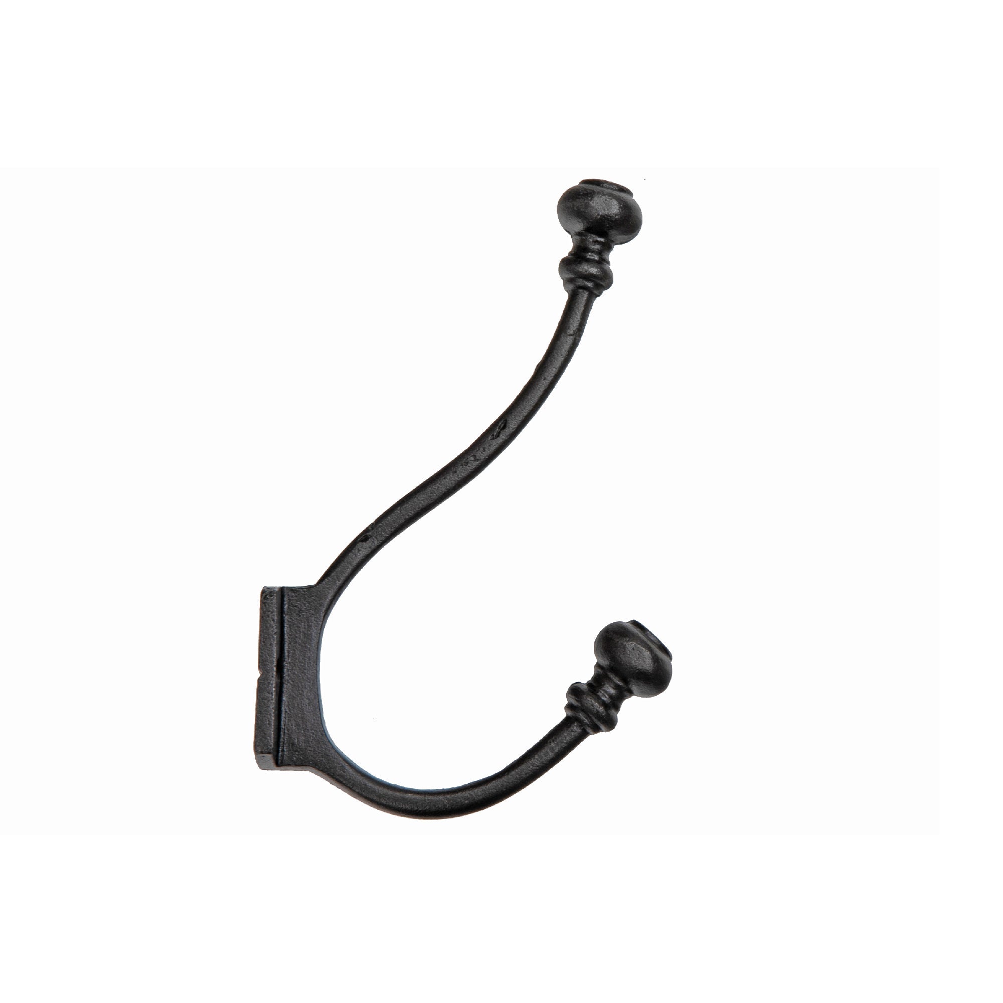 Classic Double Iron Wall Hook Gun Metal - Set of 2 Heavy Duty Wall Storage Hooks