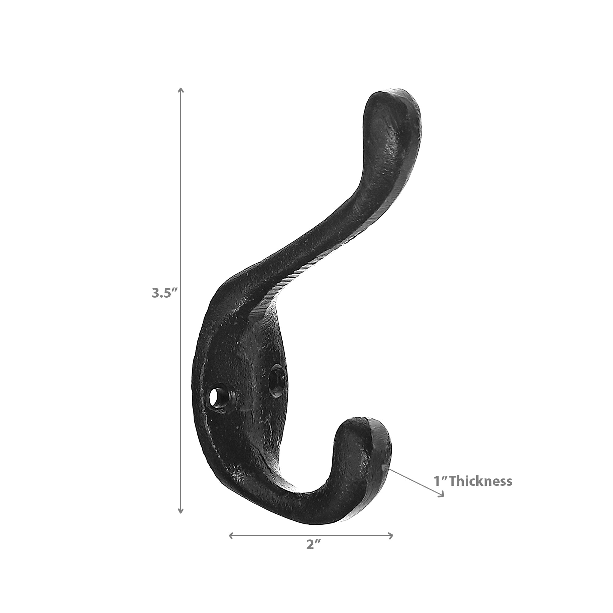 Double Iron Hook Black - Set of 3