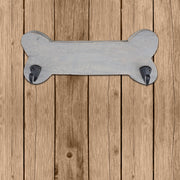 Wooden Bone Shape Wall Hook With 2 Nickel Hooks Gray, Pet Home Decor, Entryway Wall Organizer