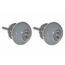 Decorative Smooth Ceramic Knob Set Of 2 Grey - Set of 2