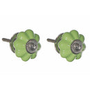 Decorative Scalloped Ceramic Knob Set Of 2 Mint - Set of 2