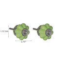 Decorative Scalloped Ceramic Knob Set Of 2 Mint - Set of 2