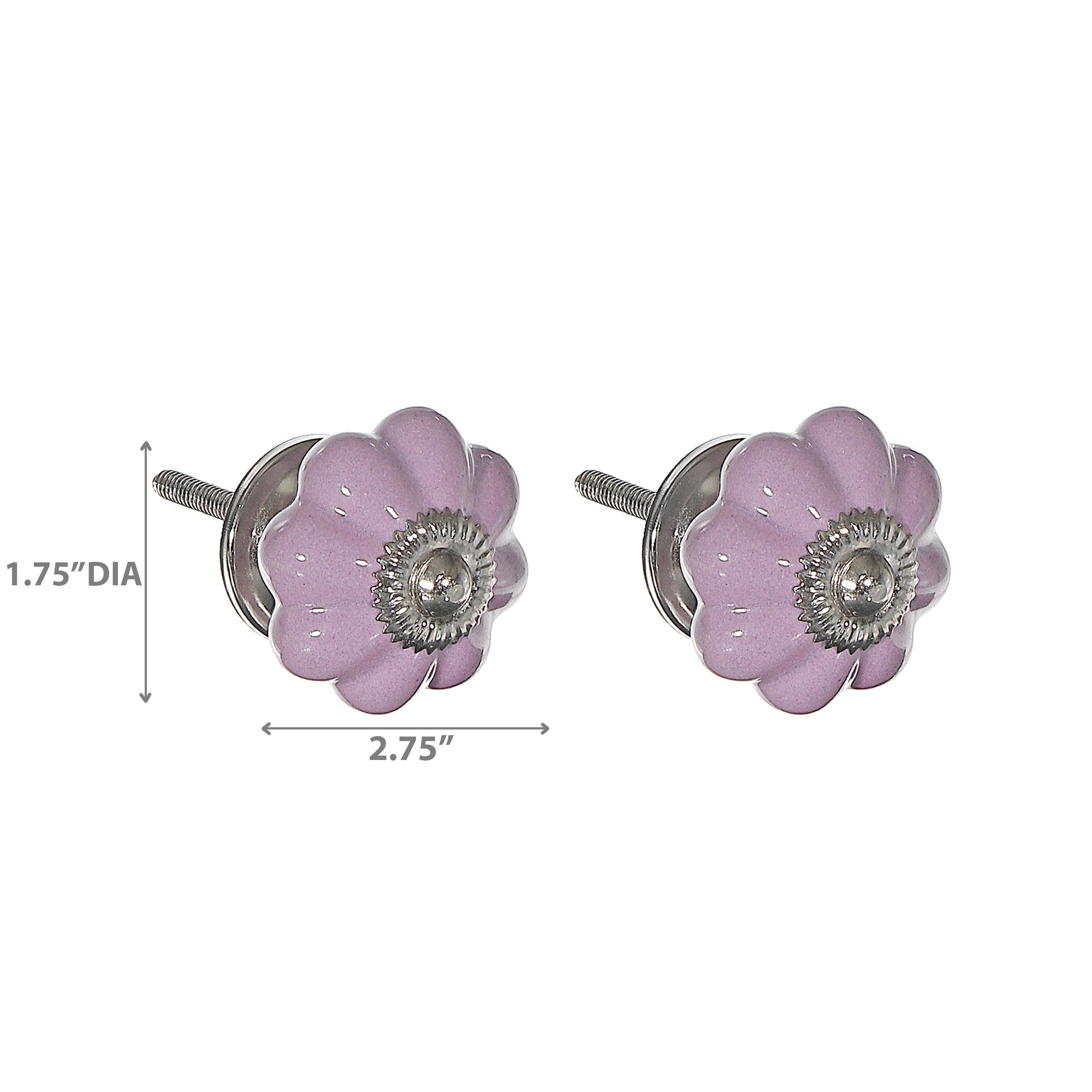 Purple Scalloped Ceramic Knob Set of 2 – Cabinet & Drawer Hardware, Home Decor