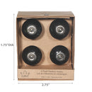 Decorative Smooth Ceramic Knob Set Of 4 Black