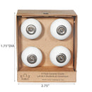 Decorative Smooth Ceramic Knob Set Of 4 White