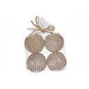 4 Pcs Balls Decorativer In Poly Bag Assorted - Set of 4