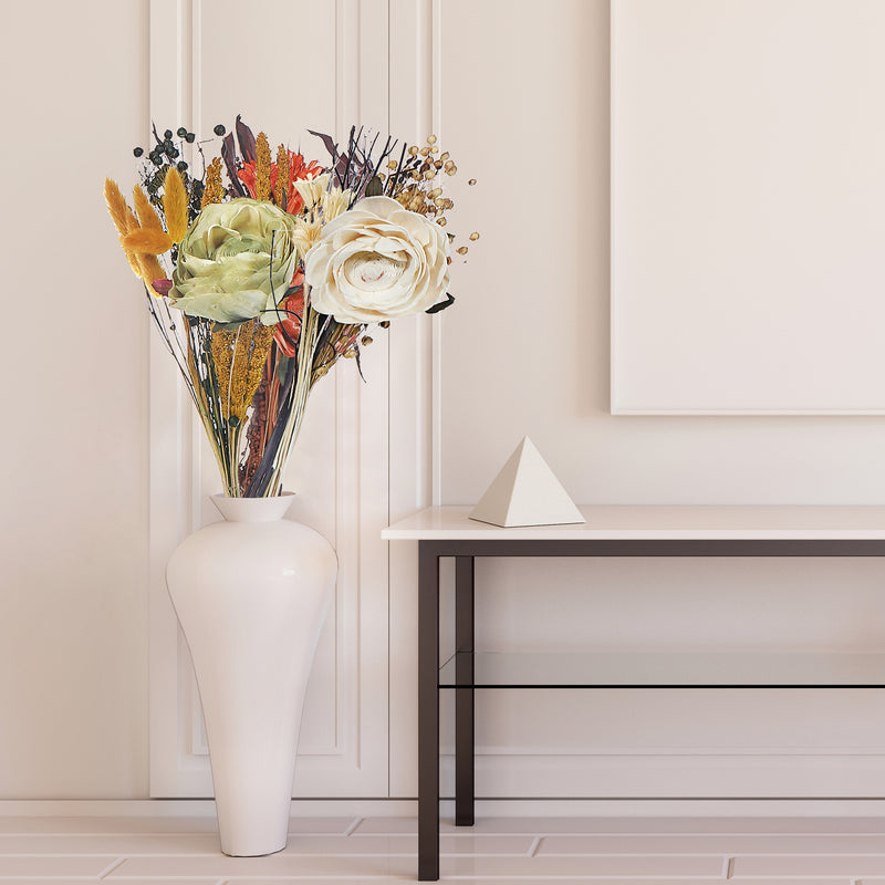 Dried Mix Floral Bouquet In Paper Wrap Assorted - Set of 3