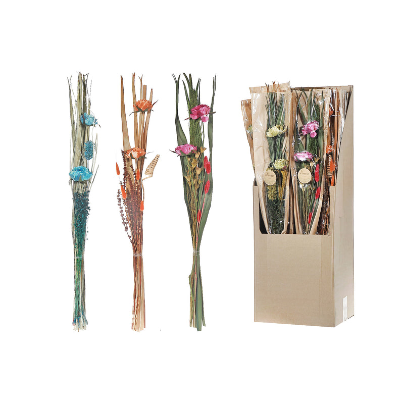 Dried Flower Bouquet In Paper Wrap Assorted - Set of 3