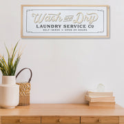 Framed Wooden Laundry Room Sign Wash And Dry, Rustic Farmhouse Laundry Decor