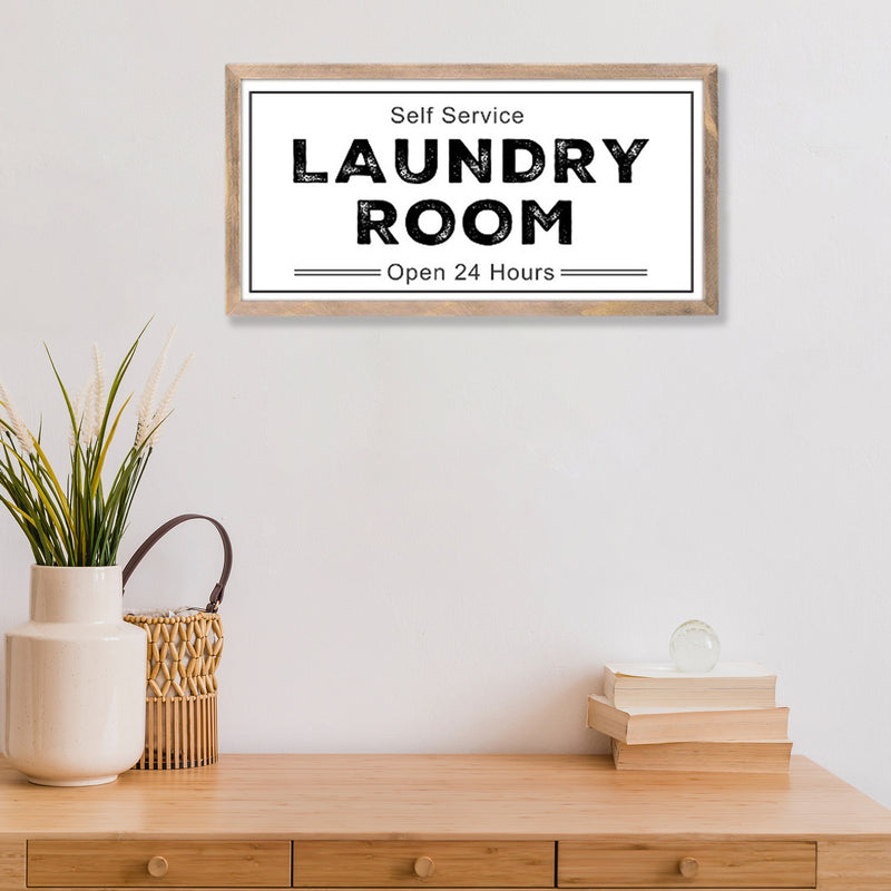 Framed Wooden Sign Laundry Room