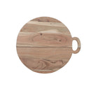 Custom Acacia Wood Round Serving Board With Handle 18"